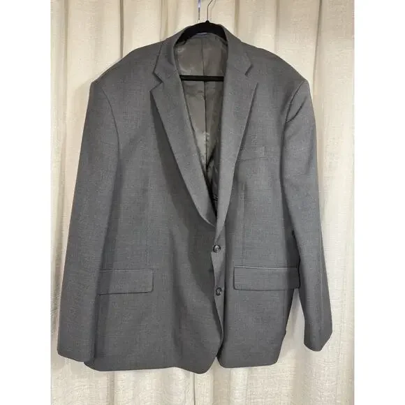 Stafford 60R Gray All Season Blazer Jacket Sport Suit Coat Wool Travel Big Tall - Picture 2 of 11